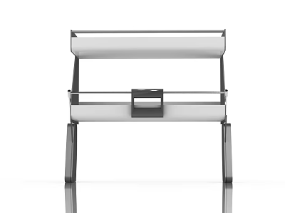 Modern Double Layer Kitchenware With Metal Frame And White Storage Design 3d model