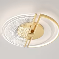 Modern Golden Ceiling Light with Circular Design Transparent Panel and Illuminated Effect 3d model