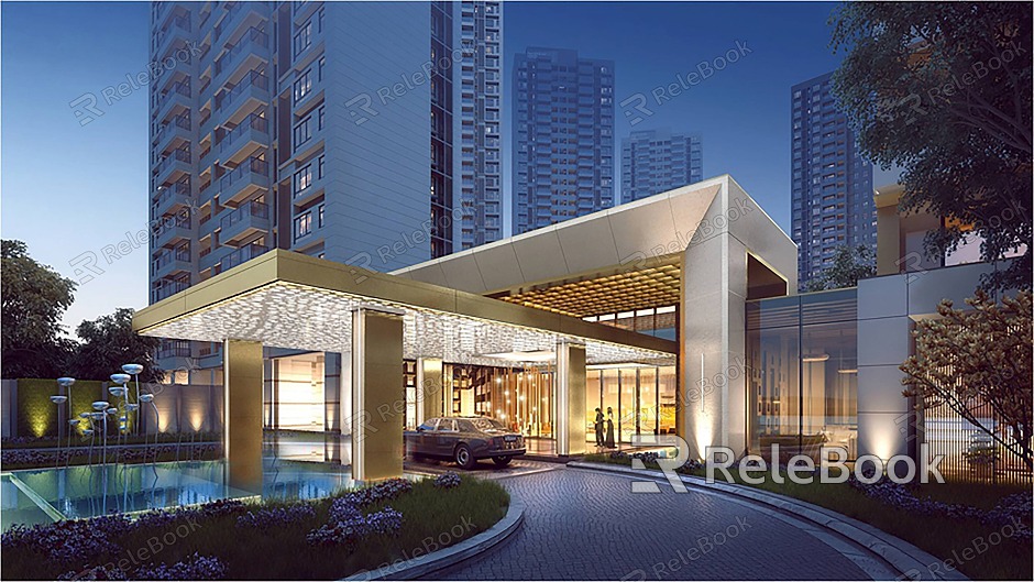 Main entrance of modern gate community model