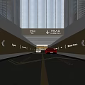 Parking Garage Entrance And Exit With Vehicles On Yellow Guide Lines Lane