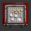 Red And Silver Espresso Coffee Machine With Paper Cups White Cups And Tray