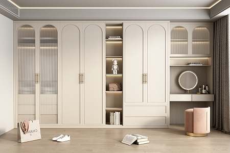 Cream wardrobe French wardrobe 3d model