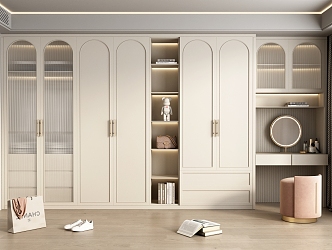 Cream wardrobe French wardrobe 3d model