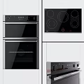 Modern Kitchen Appliances With Built In Oven Induction Cooktop And Control Panel 3d model