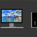 Modern Desktop Computer Setup With Monitor Tower Keyboard And Mouse