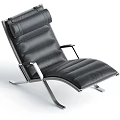 Modern Black Leather Lounge Chair With Metal Frame And Contemporary Design