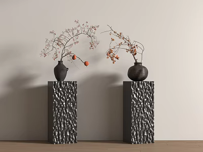 Quiet Ancient Vase Ceramic Vase Flower Art Pottery Pot Vase 3d model