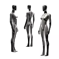 Industrial Full Body Silver Mannequins As Display Equipment With Multiple Angles