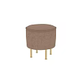 Modern Beige Velvet Ottoman With Gold Metal Legs For Living Room Decor