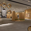Modern Clothing Store Interior With Hanging Garments Mannequins And Wooden Displays