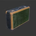 Vintage Suitcase With Black And Orange Edges And Worn Surface Texture 3d model