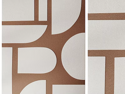 Modern Abstract Geometric Shaped Carpet with Brown and White Patterns for Home Decor 3d model