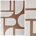 Modern Abstract Geometric Shaped Carpet with Brown and White Patterns for Home Decor