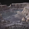 Vast Natural Rocky Landscape With Crater-like Depressions And Eroded Geological Formations