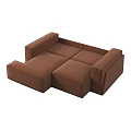 Brown Fabric Two Seater Sofa With Modular Design And Multiple Combinable Modules 3d model