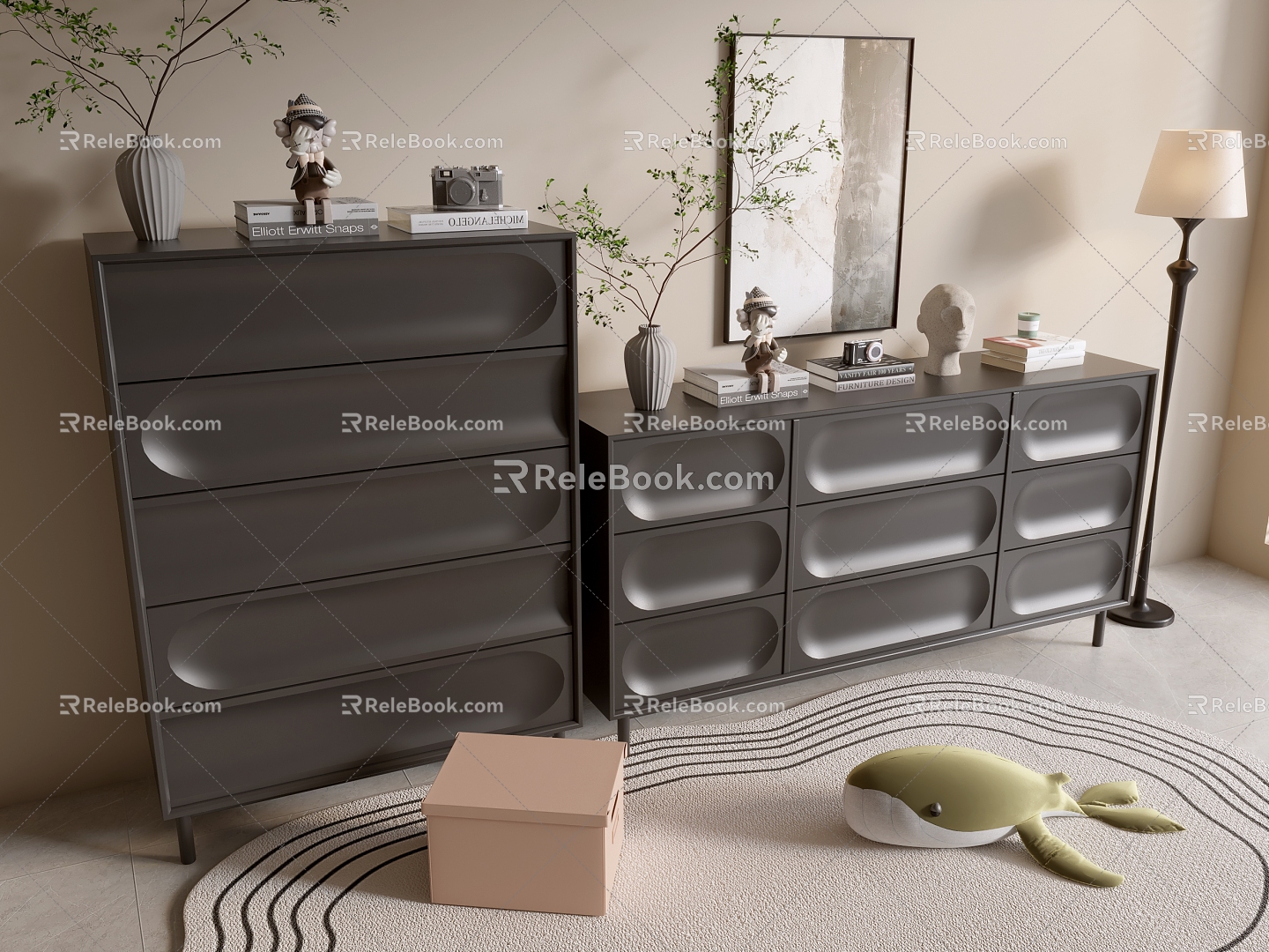 Modern Black Cabinet Whole Cabinet Sideboard Cabinet Balcony Cabinet Locker Entrance Cabinet Bucket Cabinet Side Cabinet Bookcase 3d model