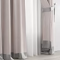 Elegant Light Filtering Soft Fabric Curtains for Modern Interior Window Treatment with Draped Design 3d model