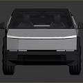Futuristic Silver Electric Pickup Truck With Black Roof And Sleek Design
