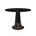 Stylish Modern Round Dining Table With Marble Top And Metal Base Design