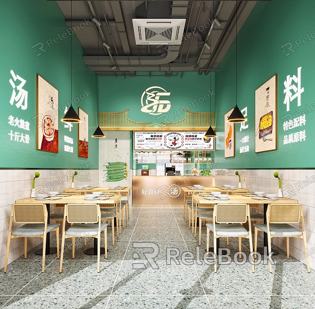 Modern Milk Tea Shop Catering Shop model