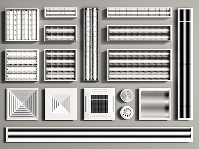 Modern air outlet grille lamp 3d model