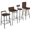 Stylish Bar Stools With Leather And Wooden Seats And Metal Legs In Various Designs