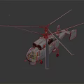 Detailed Military Gray Helicopter With Twin Rotors Cockpit And Landing Gear