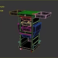 Black Utility Cart With Multiple Drawers Dual Top Trays And Rolling Wheels For Storage