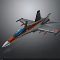 Military Fighter Jet With Modern Design Red Gray Blue Color Scheme And Missiles On Wings