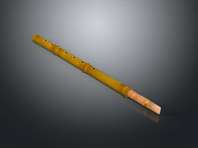 Traditional Handcrafted Bamboo Flute With Natural Material For Daily Musical Use 3d model