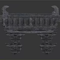 Traditional Chinese Architectural Structure With Curved Eaves Stone Tile Roof And Bracket Supports