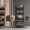 Modern Bathroom Shelving Units And Rolling Carts With Multi Tiered Storage For Towels And Baskets