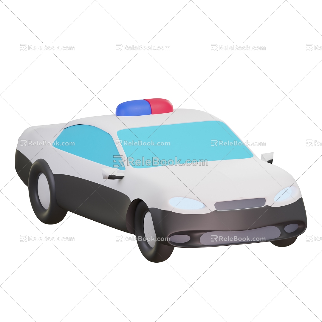 Modern Police Car Cartoon Police Car 3d model