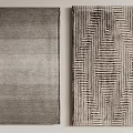 Gray Square Rugs with Geometric Stripes and Gradient Design for Modern Decor 3d model