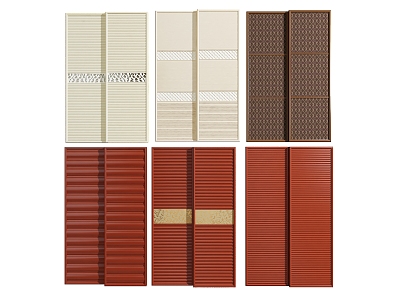 sliding door wardrobe door wave board shutter door 3d model