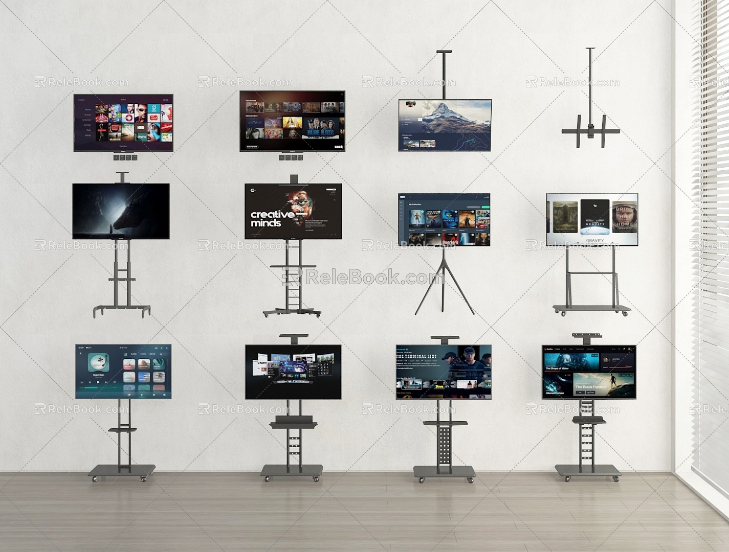 Modern TV TV frame TV screen advertising screen 3d model