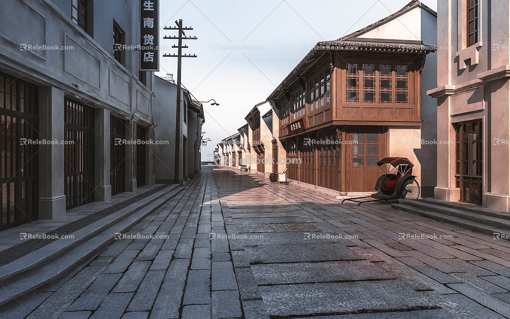 Chinese Commercial Street Ancient Street Commercial Street 3d model