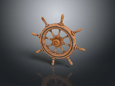 rudder wheel rudder steering wheel marine rudder ship rudder ship steering wheel game item 3d model