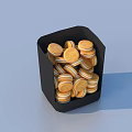 Golden Round Cookies Stacked in Black Box Perfect for Snacking Treats