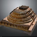 Historic Stepped Architecture With Circular Top And Square Stone Base Design