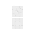 Contemporary White Wall Design With Curved Lines And Geometric Patterns