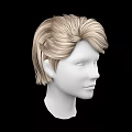 Detailed Realistic Game Movie Character Blonde Hairstyle 3D Model on Black Background