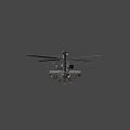Military Attack Helicopter With Weapons Rotor And Cockpit On Dark Background