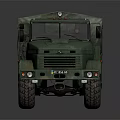 Green Military Truck With Canvas Covered Cargo Bed And Heavy Duty Wheels