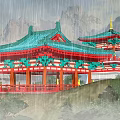 Tang Feng Pavilion Lake Pavilion 3d model