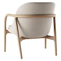 Modern Leisure Chair With Light Beige Upholstered Seat And Wooden Armrests