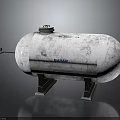 DAHAN Old Rusty Cylindrical Storage Tank With Metal Stand And Connected Pipe