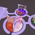 Interactive Zone With Multiple Colorful Interactive Stations Connected Paths And Playful Design 3d model