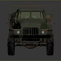 Green Military Style Six Wheel Off Road Utility Truck With Open Cargo Bed