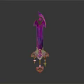 Fantasy Weapon Mythical Sword With Purple Pink Gradient Blade And Decorative Hilt With Gemstones
